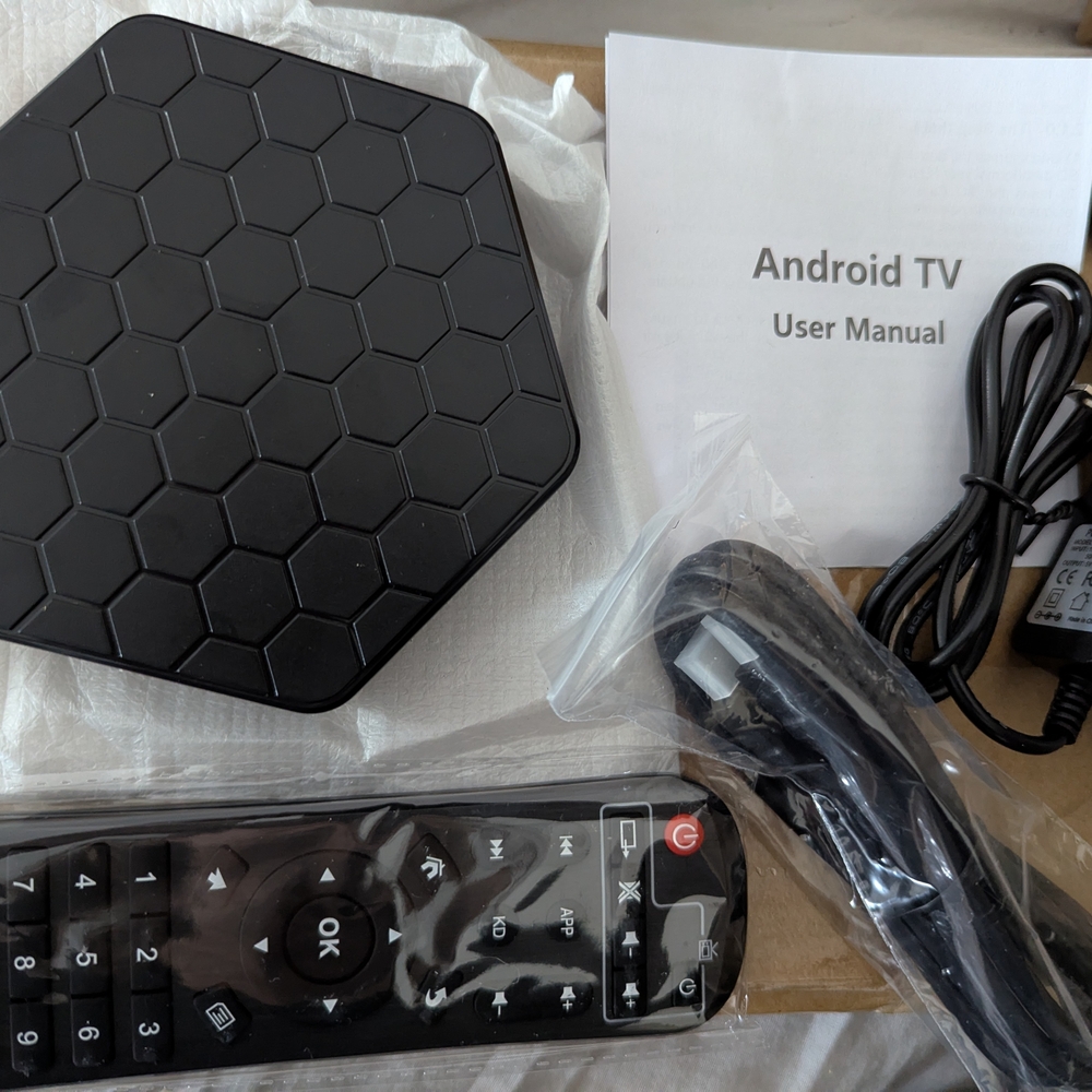 Black Android TV Box with Remote